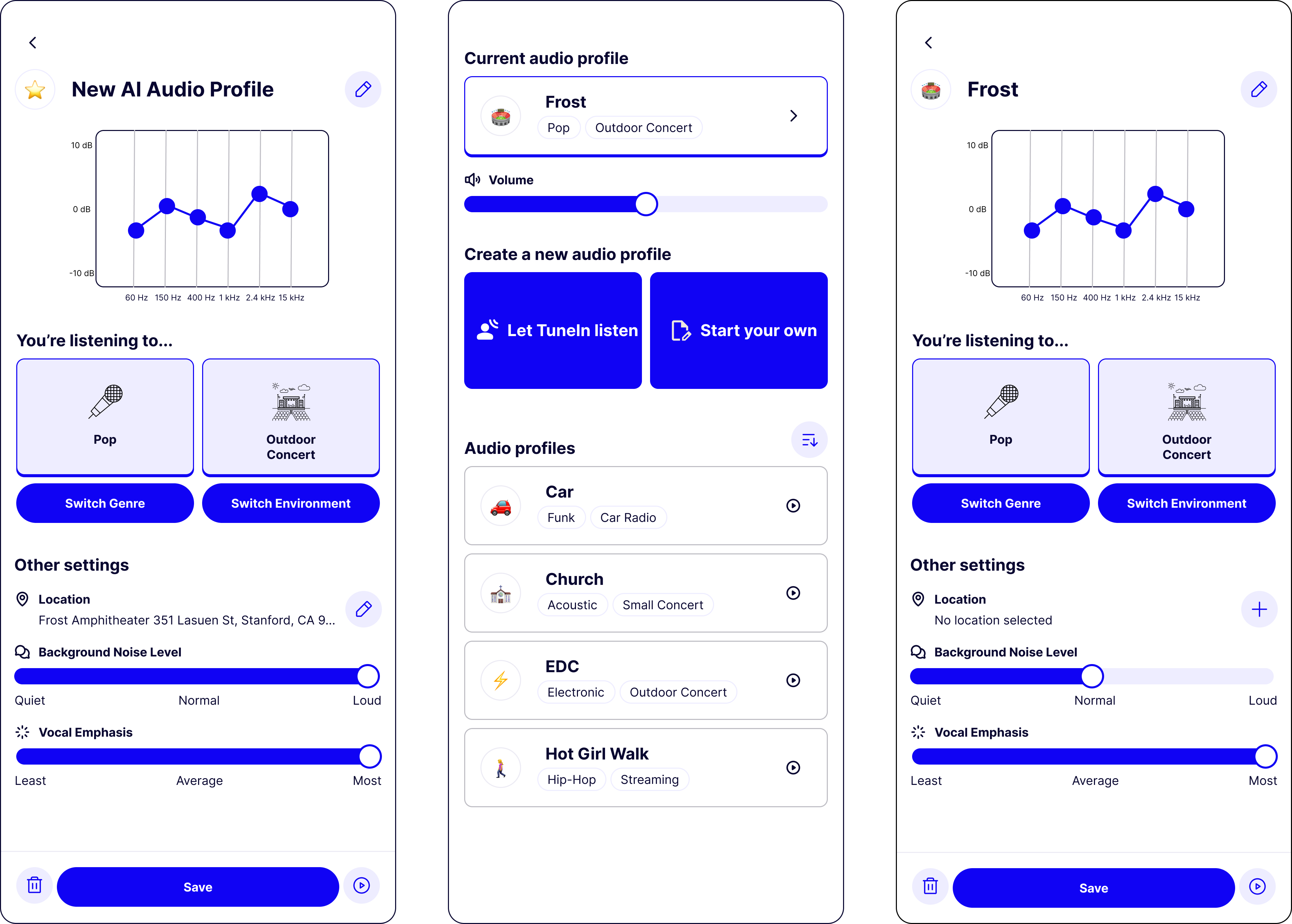 Genre and environment selection